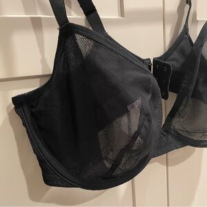 Savage X Black Unlined Mesh Bra, 38DDD